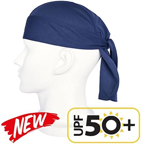 Pirate Hats Beanie Cap Sweat Wicking Skull Caps Hip Hop Cap Sport Sweatband Head Tie Sports Stop Sweat Band Headband Breathable Chemo Hats Beanie Helmet Liner For Men &amp; Woman Hairband(Dark Blue)