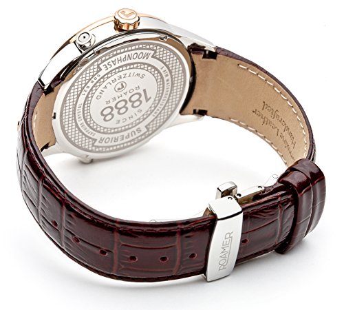 Roamer Men's Quartz Watch with Black Dial Chronograph Display and Brown Leather Strap 508821 49 53 05