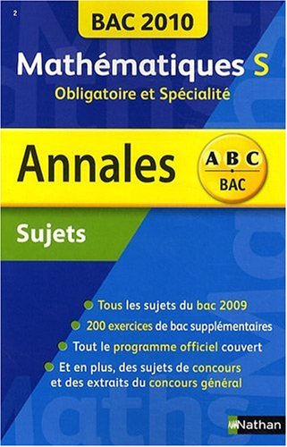 Annales : Mathématiques S