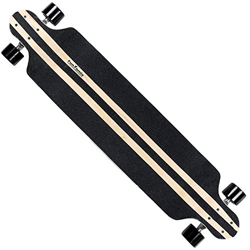 FunTomia® Longboard Skateboard Board Skaten Cruiser Komplettboard mit ABEC-11 High Speed Kugellager T-Tool (Modell Drop Down - Farbe Geier + T-Tool) -