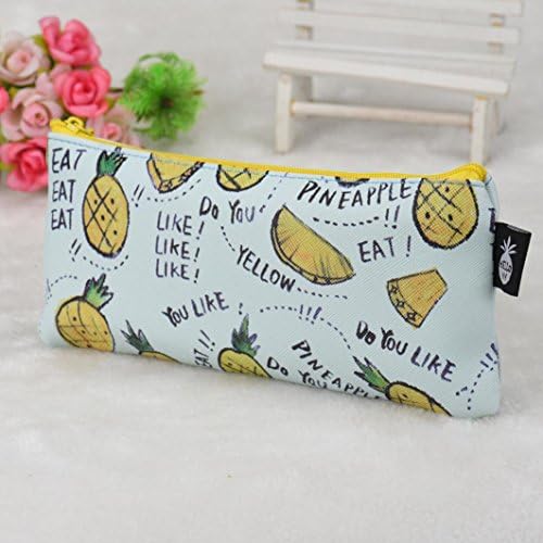 Pencil Case,GOODCULLER Canvas Fruit Pencil Pen Case Cosmetic Makeup Travel Pouch Bag Students (C)