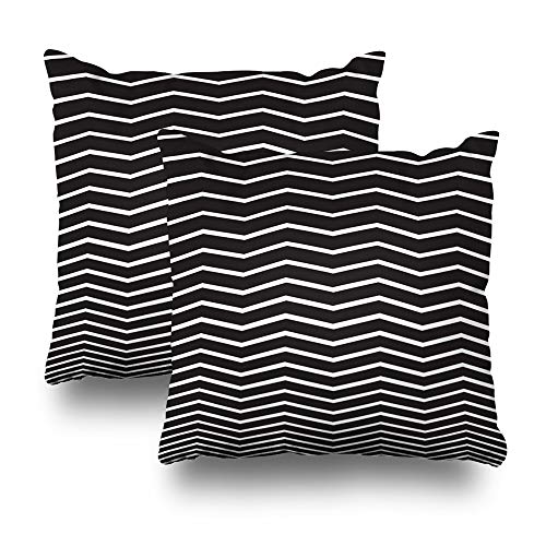 Kutita Set of 2 Decorative Pillow Covers 18 x 18 inch Throw Pillow Covers, Zig Zag Line Pattern Design for Wallpaper Background Pattern Double-Sided Decorative Home Decor Pillowcase