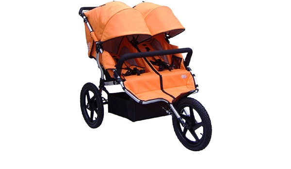 tike tech double jogging stroller orange