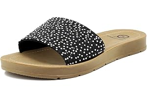 QUEEN HELENA Ciabatte Basse Estive con Strass Pietre Leggere Casual Eleganti Donna R2107