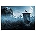 Produktbild TOOGOO(R) Vinyl Fotografie Hintergrund Foto Kulisse Magisches Thema Fotografie Studio Hintergrund Horror Nacht Baeume, Gras, Grabsteine, Kraehen, Mond fuer Halloween 2.1 * 1.5M (7 * 5ft)
