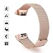 Produktbild TOMALL Ersatz-Armband für Fitbit Charge 3, Edelstahl, Metall, für Damen und Herren, Rose Gold, Größe S