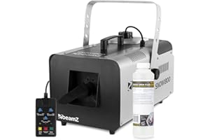 beamz SNOW1800 Snow Machine – Professional Fake Snow Machine for Indoor Use with 5L Concentrated Fluid – Perfect for Parties & Events