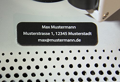 Preisvergleich Produktbild Roboterwerk Drohnen-Kennzeichen aus Aluminium micro schwarz, Drohnenplakette, Plakette Quadrocopter, Kennzeichen Drohne, Drohnenkennzeichen, Drohnen Kennzeichnung, Drohnenkennzeichnung, Modellflug