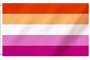 Ainmto 90x150cm Sonnenuntergang Lesbian Pride Flagge - LGBT Flagge für Pride-Events
