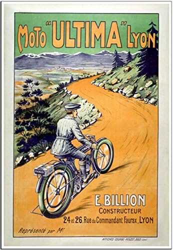 Moto Ultima - 1902 - Vintage French Advertising Print - A1 Matte (33.1 x 23.4 inch)