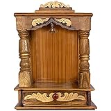 Surbhi Wall Hanging Wooden Temple for Office &amp; Home (Brown)