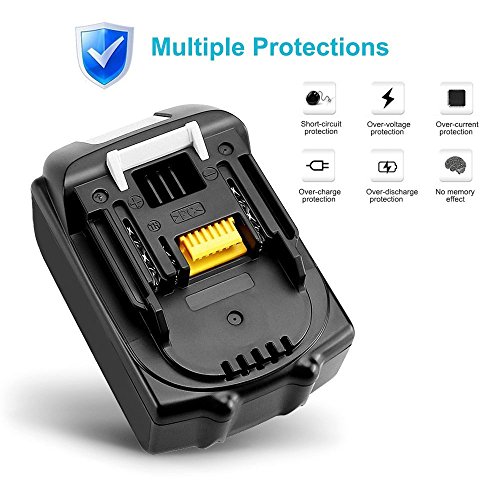 Forrat 2 Stück Für Makita Akku 18V 5.0Ah Li-ion Batterie Werkzeug ErsatzAkku BL1830 LXT-400 BL1840 BL1850 - 5