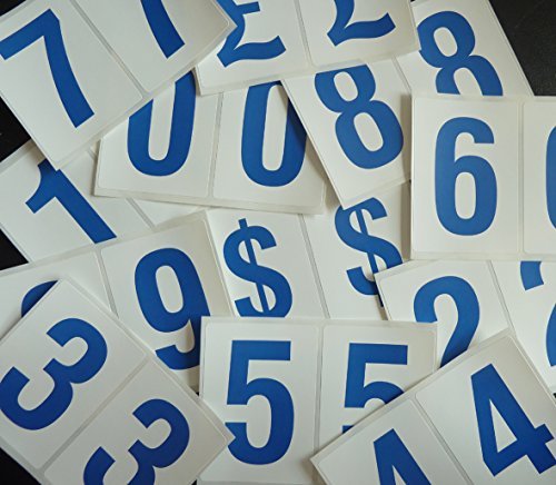 75  3 INCHES  Alto - Azul N  meros en blanco Etiquetas de pl  stico  Impermeable Resistente numeraci  n PEGATINAS  AUTOADHESIVO
