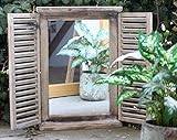 condecoro Wandspiegel Chase mit Fensterladen Holz Shabby Landhaus-Stil Spiegel, Größe:Medium