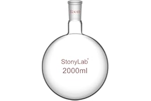 stonylab 2000ml Glas Einhalsrundkolben, Glas Einhals Rundkolben RBF mit 24/40 Standard Taper Outer Joint, Glass Single Neck Round Bottom Flask RBF - 2000ml