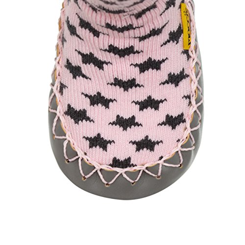 Moccis Kühl In Rosa Baby – Leder Mokassins Hausschuhe Socken - 4