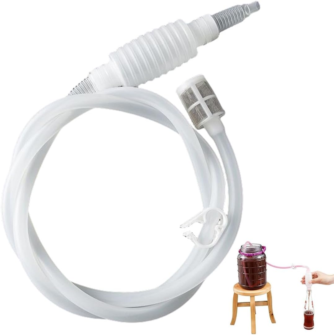 GWEOR 2m tubos de filtro de sifón manual para hacer vino, sifón, manguera de sifón, filtro de manguera de vino, cerveza, tamaño aproximado de 2 m