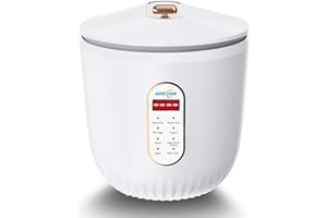 ‎AUDECOOK Audecook Mini Reiskocher - 2L Reiskocher Klein für 1-4 Personen - 6 Programme Multikocher mit Antihaftbeschichtete Innenpfanne - Warmhaltefunktion - Timer inkl.Messbecher & ReislöFfel (Weiß)