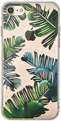 iPhone 7 Case, iPhone 8 Case, OFFLY Transparent Silicone Soft TPU Protection Cover Cute Pattern for Apple iPhone 7 / iPhone 8 - Tropical Leaves