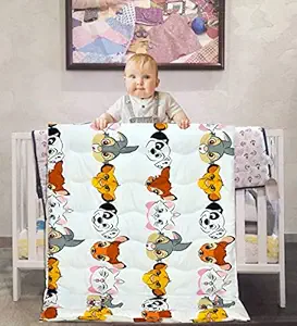 COZY FURNISH Babies, Kids Super Soft All Season Use Reversible Comforter, Blanket (200 GSM)(0-8 Years)(Size: L-60 Inches & B- 45 Inches) (WhildAnimal)