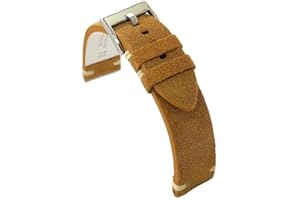 Pasek do zegarka z nubuku vintage ręcznie robiony – Płaski – Dostępne 18mm 20mm 22mm 24mm – Diloy 417