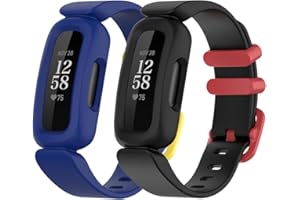 BexidoIera Strap Compatible with Fitbit Ace 3 Strap for Kids, [2 pieces/Set] Soft Silicone Sport Wristband Adjustable Accessory Bracelet Replacement Band for Fitbit Ace 3/Inspire 2 Boys Girls