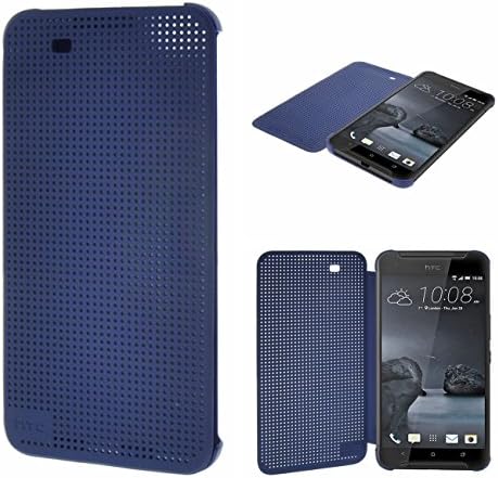 HTC M9+ Case,Smart Wake Up / Sleep,HTC Dot View Case for HTC M9+, Folio Dot View Cover Case For HTC M9+(BLUE)