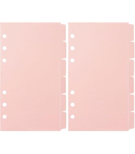 Set De 8 Separadores Plásticos Para Carpetas De 3 Anillas - Diseño Aesthetic Rosa, Para Organizar Apuntes, Documentos