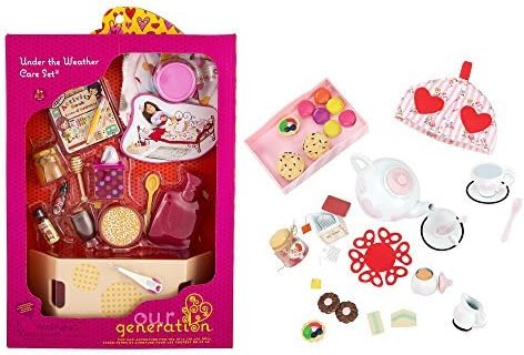Our Generation Tea for Two Set and Home Under the Weather Care Set - For 18-Inch Dolls