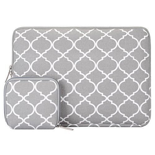 MOSISO Sleeve H  lle nur f  r Macbook 12 Zoll mit Retina Display 2017 2016 2015 Freisetzung Quatrefoil Stil Canvas Gewebe Laptoph  lle Schutzh  lle La