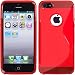 Produktbild PhoneNatic Case für Apple iPhone 5 / 5s / SE Hülle Silikon rot S-Style Logo + 2 Schutzfolien