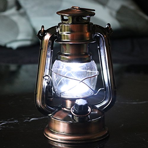 LED Sturmlampe mit Batterie – Sturmlaterne Elektrisch LED Öllampe Windlaterne Windlicht für Garten Bronze von PK Green - 4