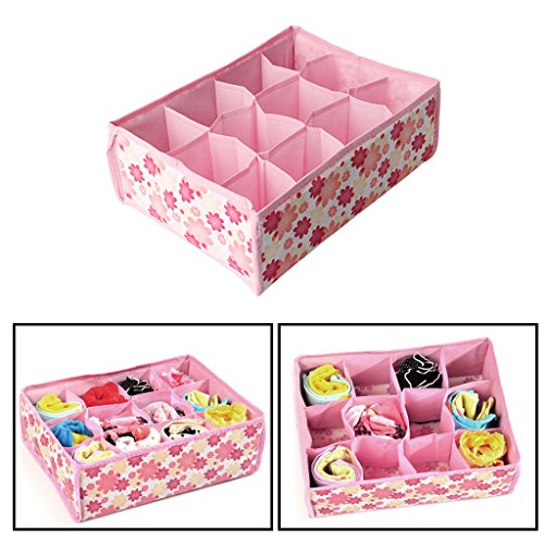 hgfcdd 12 Grid Storage Box Case Bag Drawer Closet Home Organizer Fr Bra Underwear Socks