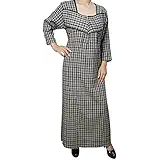 Indiatrendzs Women's Cotton Blend Nighty Check Print Sleepwear Winter Maxi Nightgown Chest : 44"
