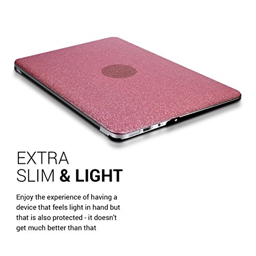 kwmobile Hardcase Laptop Hülle für Apple MacBook Air 13″ (ab Mitte 2011) – Glitzer Design Rosegold dünne gummierte Schutzhülle Cover Case Tasche - 4