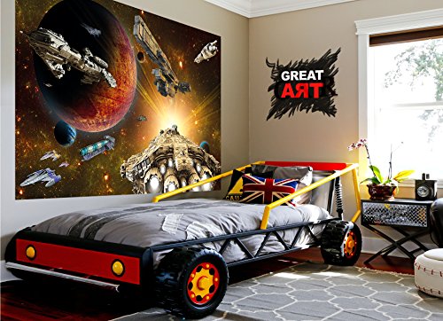 Fototapete Raumschiffe im Weltall Wand-dekoration – Wandbild Spaceships Poster-Motiv by GREAT ART (210 x 140 cm) - 7