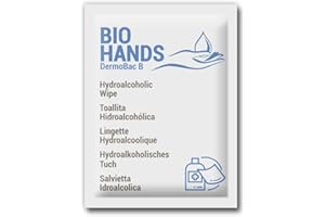 GPQ - Salviette idroalcoliche BIOHANDS | 70% Alcol Profumato | 500 Und. Monodose x 2 ml | Disinfettante per le mani | Salvietta da Tasca, Borsa, Viaggio, Hotel, Appartamento, B&B | Made in Italy
