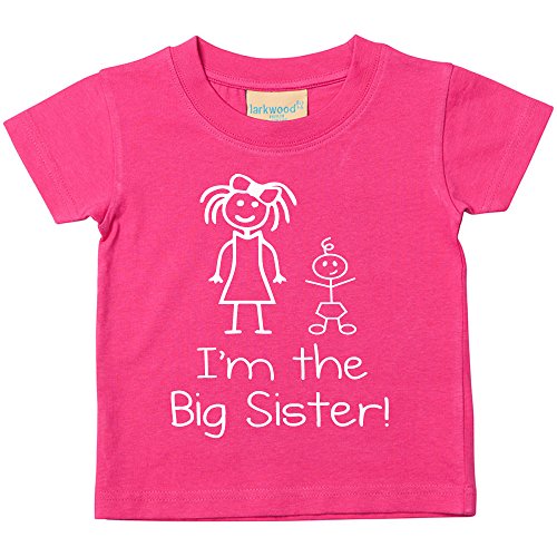 I'm The Big Sister Pink Tshirt Baby Toddler Kids Available in Sizes 0-6 Months to 14-15 Years New Baby Sister Gift