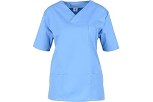 beb™ Schlupfkasack Unisex – Kasack für Damen & Herren mit V-Ausschnitt, 3 Taschen & Seitenschlitzen – bügelleichtes Mischgewebe 65 % Polyester / 35 % Baumwolle – ideal für Pflege & Klinik