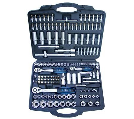 Steckschlüsselsatz Steckschlüssel Set Bitkasten Bit Set Nusskasten Nuss Set Bitsatz Werkzeugkasten 105-TEILIG SUPER LOCK AUSFÜHRUNG 1/4 + 3/8 + 1/2 ZOLL 150-TEILIG