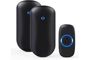 SECRUI Wireless Doorbell, Electric Cordless Door Bells Chime IP55 Waterproof Battery Operated at 1000ft Long Range with 52 Melodies 5 Volume 2 Plug in Receivers Easy Install for Home, Front, Classroom