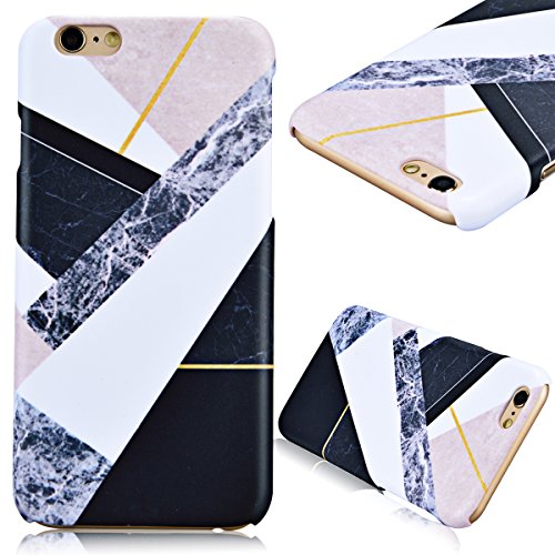 iPhone 6S Case, iPhone 6 Case, GrandEver Hard PC Marble Case for Apple iPhone 6S 6 High Quality Plastic Back Cover Stitching Color Pattern Design Flexible Nice Back Case Rigid Protective Shell for Apple iPhone 6S/iPhone 6 (4.7