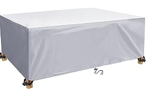 KADING Funda Mesa Jardin Impermeable 180x90x75cm/LxWxH Plata 420D Oxford Funda Sofa Jardín Exterior Anti-UV para Juego de Muebles de Jardín Funda Exterior Impermeable Sofa