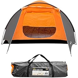 Milestone Camping Tienda súper iglú para cuatro personas Naranja