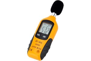 Mengshen Cyfrowy miernik poziomu dźwięku, ręczny miernik szumów audio z wyświetlaczem LCD o wymiarach 30-130 dB (bateria 9 V w zestawie)