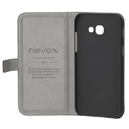 Preisvergleich Produktbild Nevox Ordo - Samsung Galaxy A5 (2017) Booktasche, Schwarz-Grau