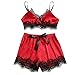 Produktbild Baby Dolls Sexy Lolamber Lace Trim Satin Top Pyjama-Sets Damen Reizwäsche Negligee Elastische Unterwäsche Frauen Sexy Bodysuit Dessous