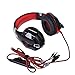 Produktbild TJW Gaming-Headset, 3,5 mm Stereo LED Beleuchtung, Over-Ear-Kopfhörer mit Mikrofon, Lautstärkeregler und Geräuschunterdrückung für PC PS4 Computer Laptop Spiel rot rot