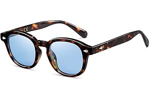 SHEEN KELLY Polarizzata Occhiali da sole vintage con lenti rotonde Eyewear uomo donna–Lenti colorate + Montatura TR90 – Unisex