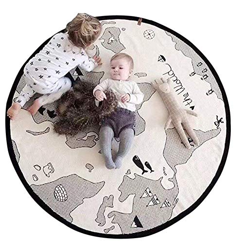 Preisvergleich Produktbild Spielmatte / Krabbelmatte / Teppich mit Weltkarte-Motiv, für Baby / Kleinkinder, weiche Leinen-Baumwolle, für Zuhause, Dekoration, Schlafzimmer, Geschenk, von lulalula